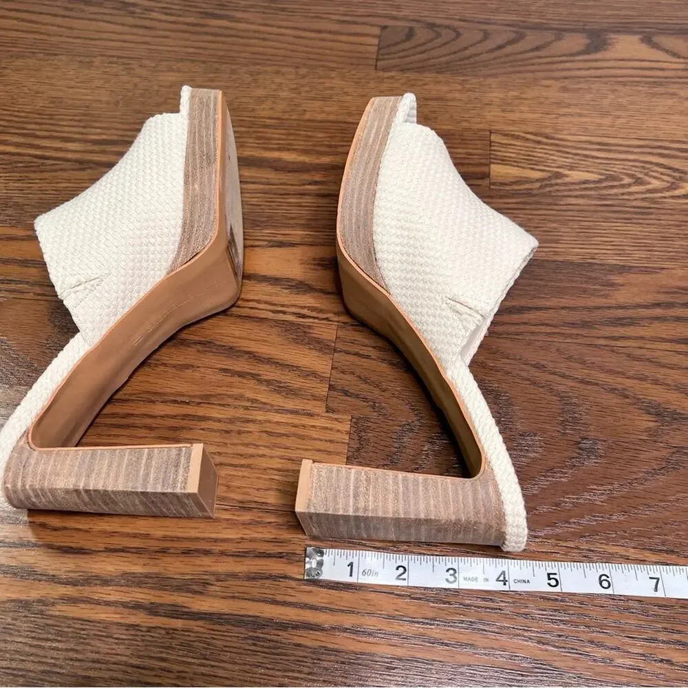 Gabrielle Union Imana 2 platform sandals in beige woven upper, open-toe size 11
